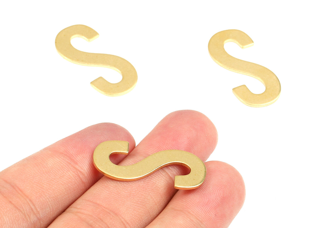 Brass S Blank - Raw Brass Letter S Blank - Brass Letter Wallart Decoration - Brass Alphabet S Blank - 30.08x14.12x1.23mm - PP2747 - DOMEDBAZAAR