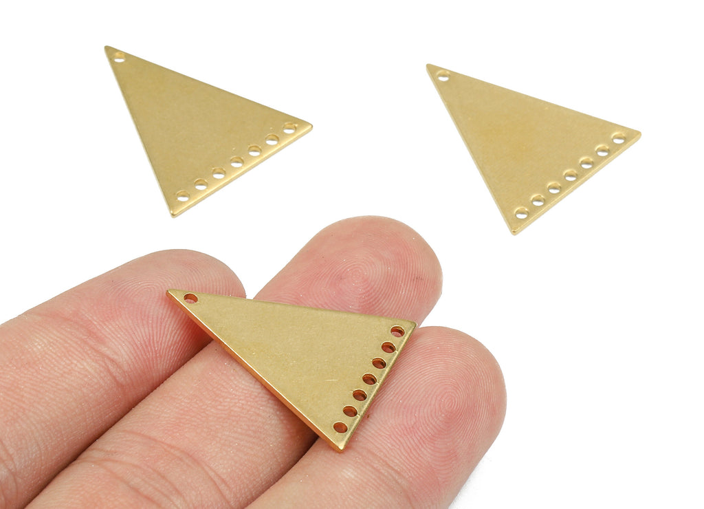 Personalized stamping blank - Brass Triangle Connectors - Raw Brass Triangle Connector Pendant  - 26.55x22.66x1.15mm - PP2703 - DOMEDBAZAAR