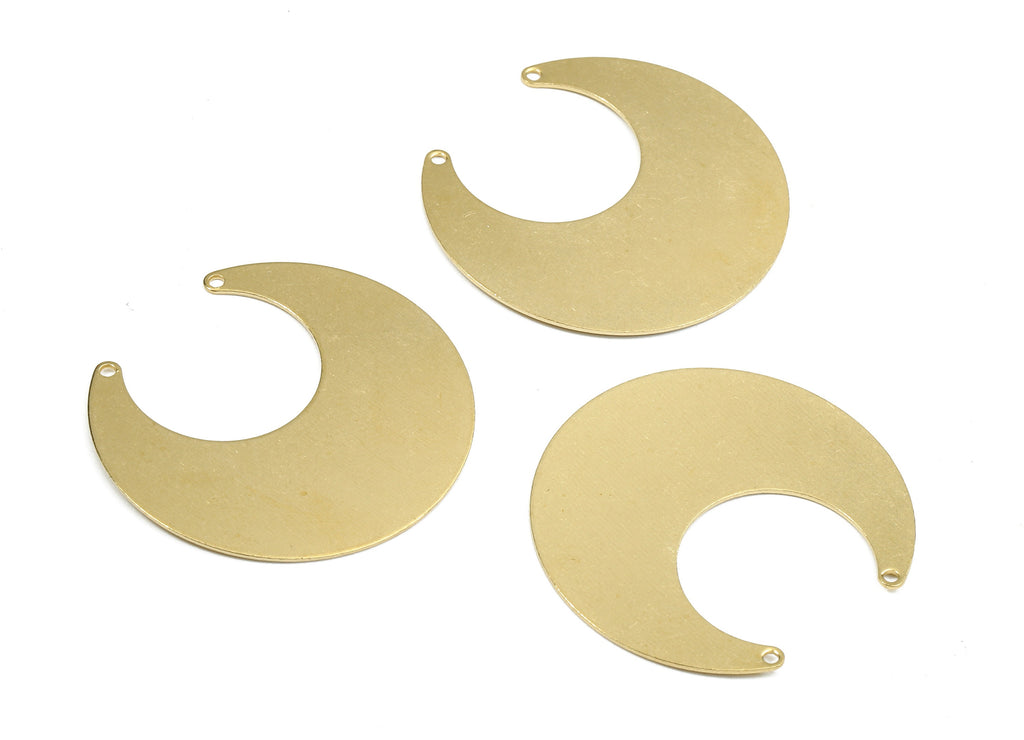 Personalized stamping blank - Brass Moon Connectors - Raw Brass Moon Pendant and Necklace  - 30.03x13.62x0.79mm - PP2482 - DOMEDBAZAAR