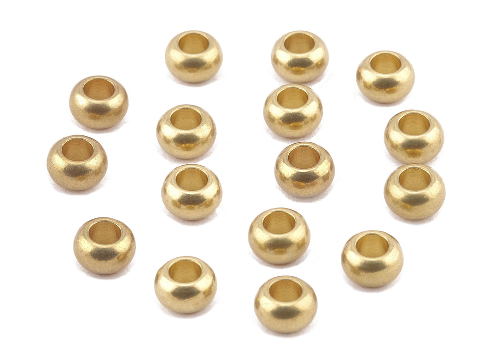 Brass Round Beads - Raw Brass Circle Beads - Earring Findings - Jewelry Supplies - 6.86x4.08x1.86mm - PP2262 - DOMEDBAZAAR