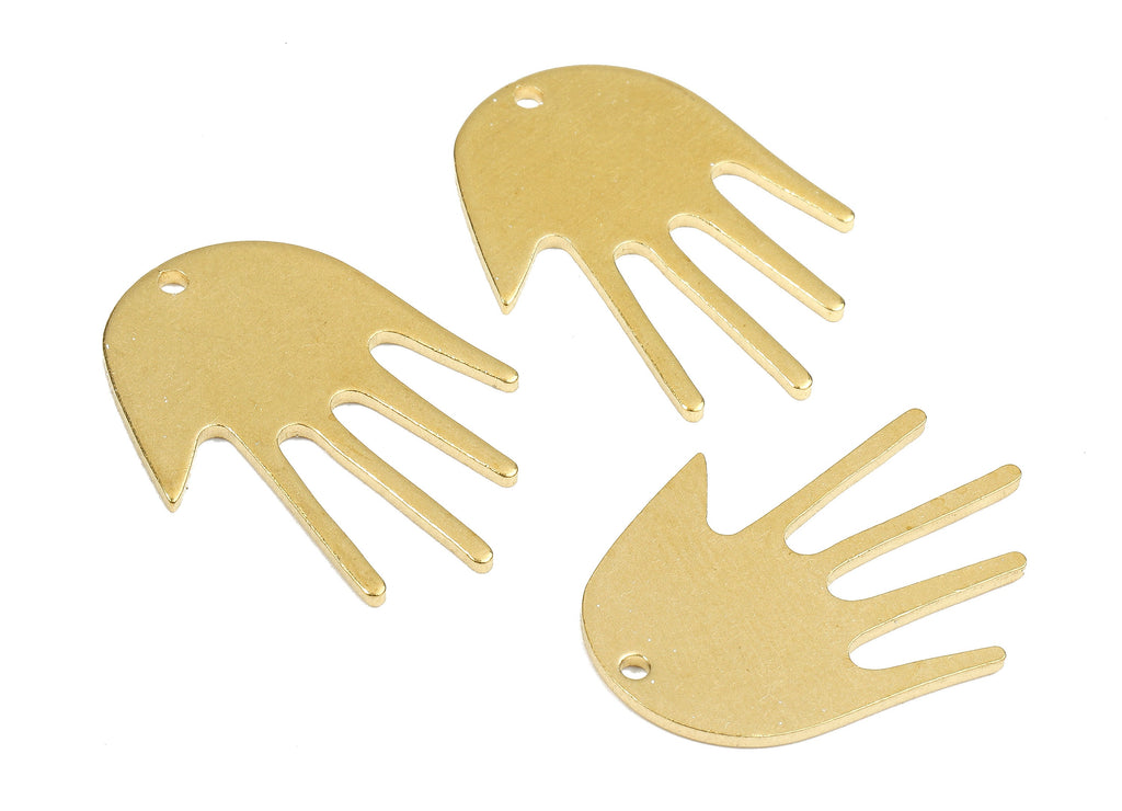 Personalized stamping blank - Brass Hand Charms - Raw Brass Hand Earrings and Pendant - Brass Hand Necklace  - 24x17.03x1.15mm - PP2664 - DOMEDBAZAAR