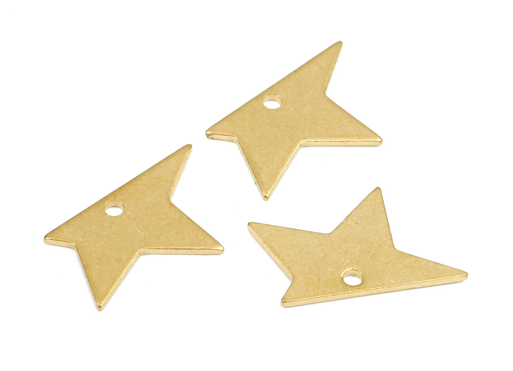 Personalized stamping blank - Brass Semi Star Charms - Raw Brass Semi Star Earrings and Pendant  - 17.99x10.1x0.8mm - PP2499 - DOMEDBAZAAR