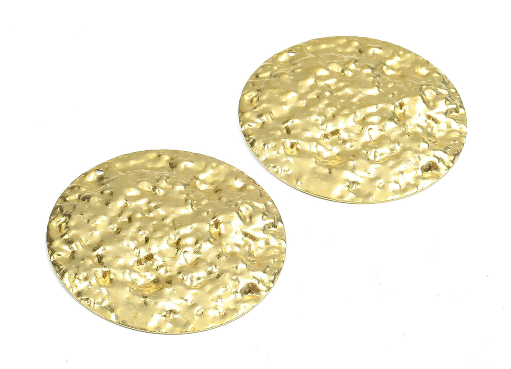 Brass Round Charms - Raw Brass Wavy Round Earrings and Pendant - Brass Round Necklace - Jewelry Supplies - 40.19x40.19x2.79mm - PP2671 - DOMEDBAZAAR