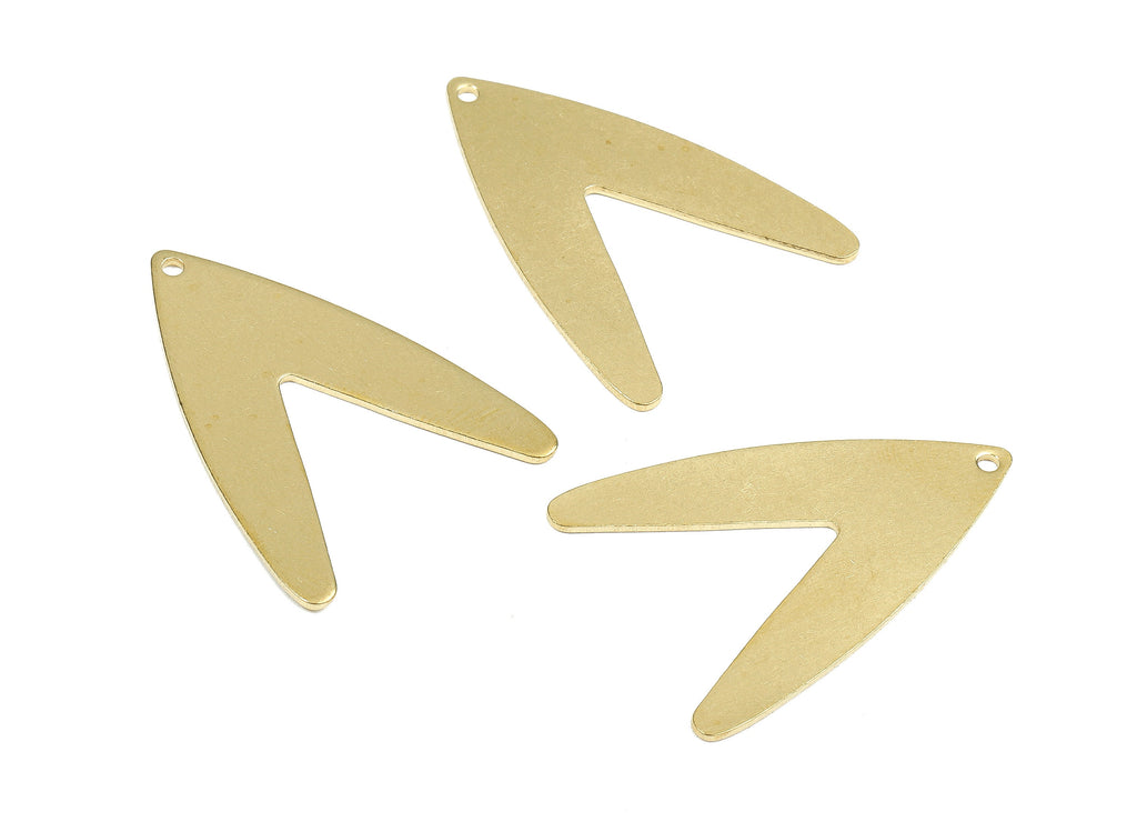 Personalized stamping blank - Brass V Charms - Raw Brass V Earrings and Pendant - Brass V Necklace  - 30.63x22.69x0.79mm - PP2642 - DOMEDBAZAAR
