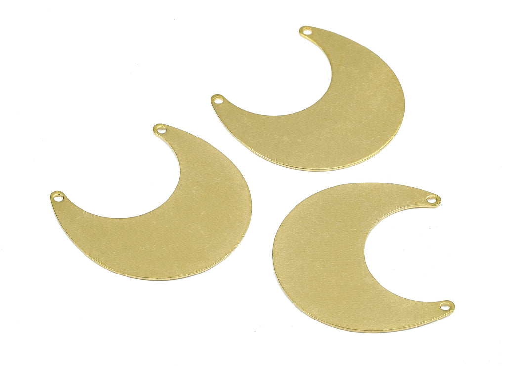 Personalized stamping blank - Brass Moon Connectors - Raw Brass Moon Pendant and Necklace -  25.06x23.02x0.79mm - PP2655 - DOMEDBAZAAR