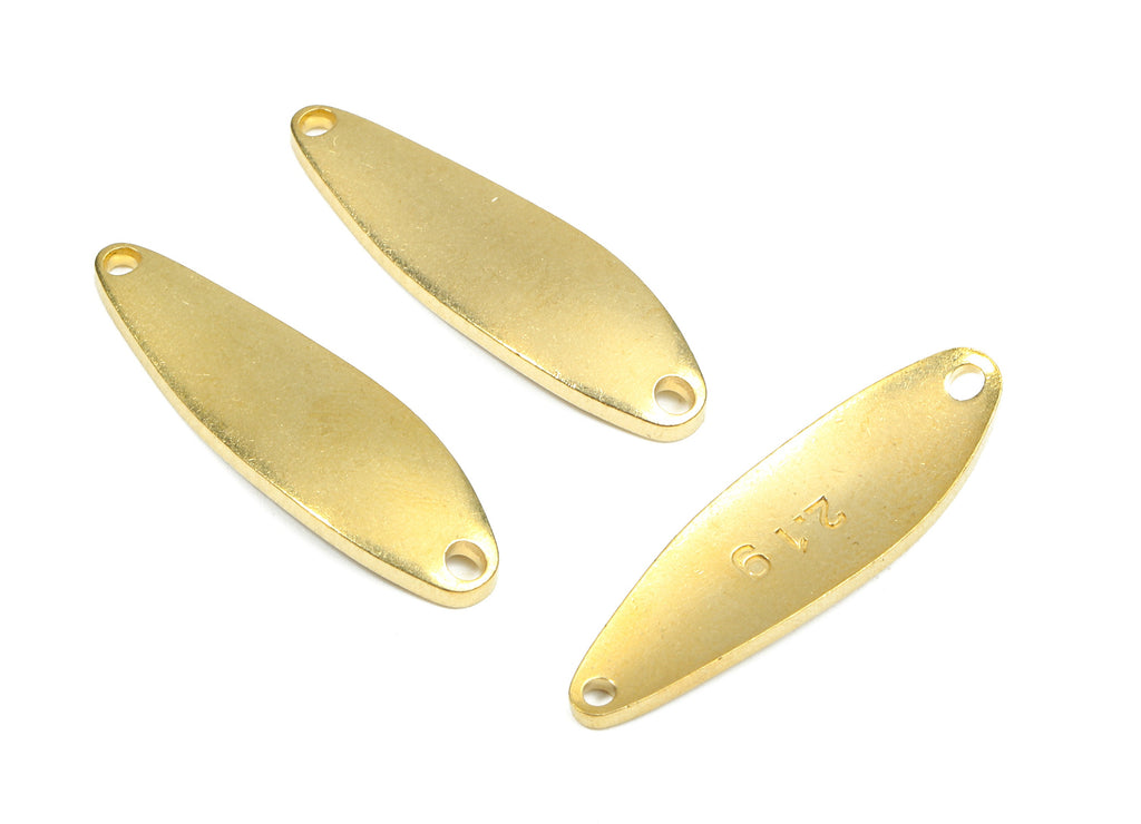 Personalized stamping blank - Brass Wavy Oval Connectors - Raw Brass Wavy Oval Stamping Tag - Brass Oval Zipper Pendant - 31x9x2mm - PP2609 - DOMEDBAZAAR