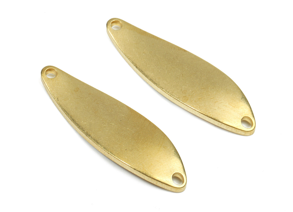 Personalized stamping blank - Brass Wavy Oval Connectors - Raw Brass Wavy Oval Stamping Tag  - 29.12x11.04x2.36mm - PP2610 - DOMEDBAZAAR