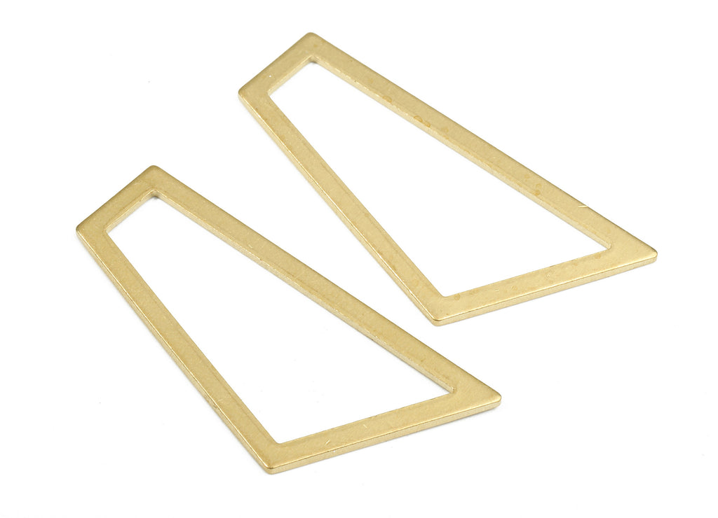 Brass Quadrilateral Ring Charms - Raw Brass Geometric Earrings and Pendant - Brass Geometric Connectors - 40.49x22.3x1.06mm - PP2595 - DOMEDBAZAAR