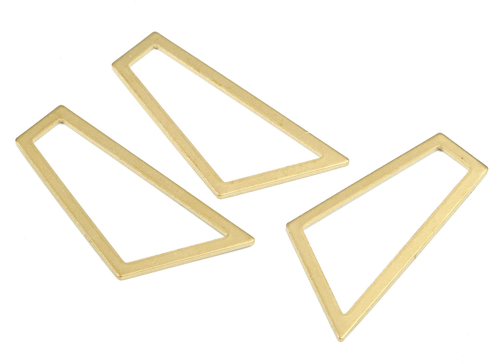 Brass Quadrilateral Ring Charms - Raw Brass Geometric Earrings and Pendant - Brass Geometric Connectors - 40.49x22.3x1.06mm - PP2595 - DOMEDBAZAAR