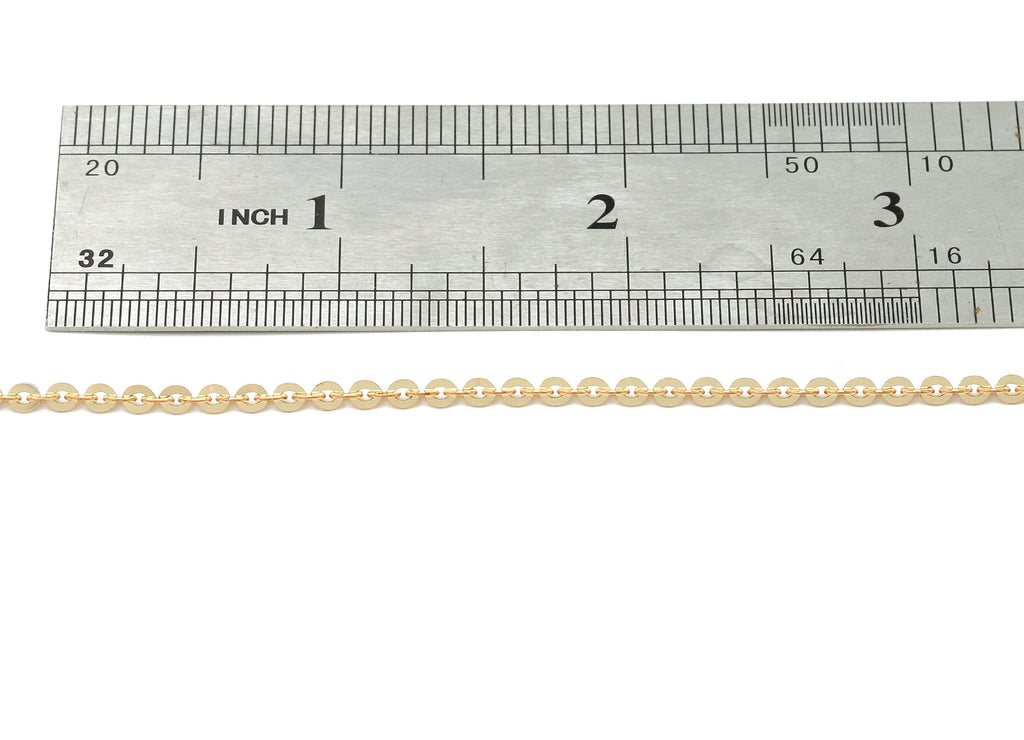 Flat Oval Cable Link Chain - Raw Brass Chain - Flake Cable Chain -  0.12&quot; x 0.10&quot; x 0.01&quot; - for Necklace Bracelet Jewellery Making - CC1141 - DOMEDBAZAAR