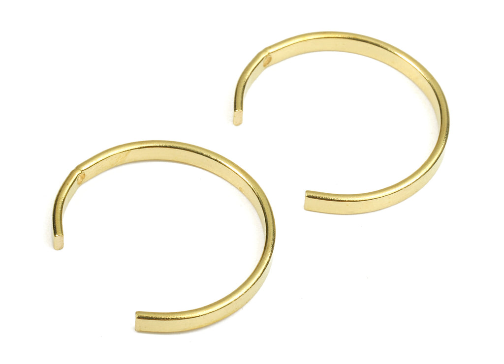 Brass C Earring Charms - Raw Brass Crescent Moon Earrings and Pendant - Brass C Necklace - Jewelry Supplies - 22.82x2.46x1.04mm - PP2715 - DOMEDBAZAAR