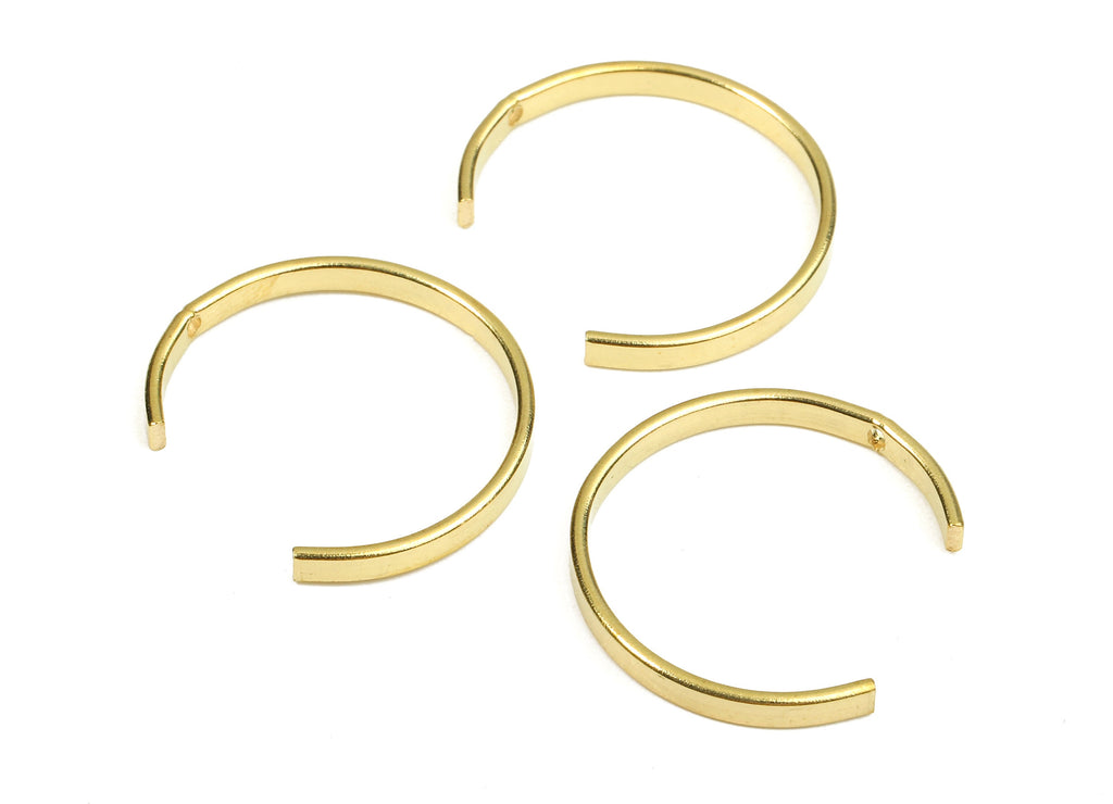 Brass C Earring Charms - Raw Brass Crescent Moon Earrings and Pendant - Brass C Necklace - Jewelry Supplies - 22.82x2.46x1.04mm - PP2715 - DOMEDBAZAAR