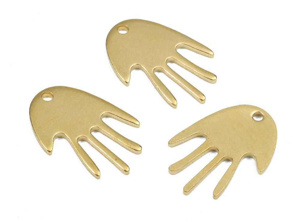 Personalized stamping blank - Brass Hand Charms - Raw Brass Hand Earrings and Pendant - Brass Hand Necklace  - 16.76x11.5x1.17mm - PP2607 - DOMEDBAZAAR