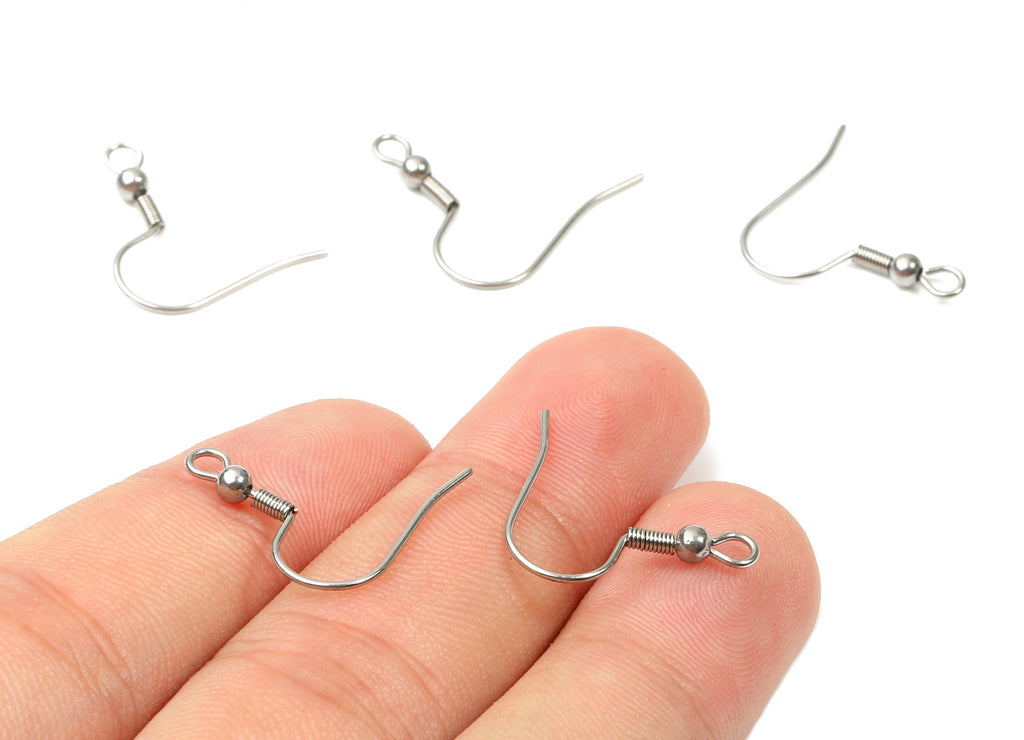 Stainless Steel Earring Hook - Stainless Steel Earring Wires - Earring Findings - Jewelry Supplies - 23.01x19.66x2.92mm - PP2826 - DOMEDBAZAAR