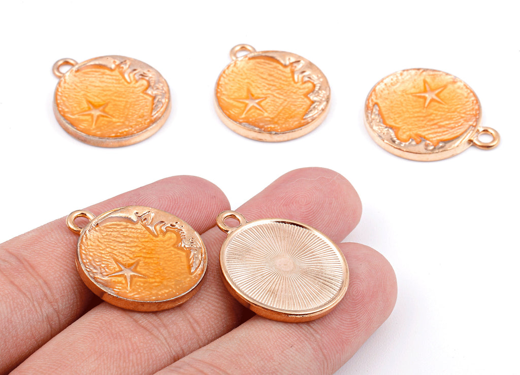 Alloy Planet Charms - Zinc Alloy Planet Earrings - Star Enamel Pendant - Necklace Pendant - 26.21x22.28x2.51mm - ZZ1413C - DOMEDBAZAAR