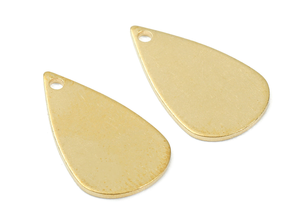 Personalized stamping blank - Personalized stamping blank - Brass Drop Charms - Raw Brass Drop Earrings and Pendant - 18x10.9x0.9mm - PP2804 - DOMEDBAZAAR