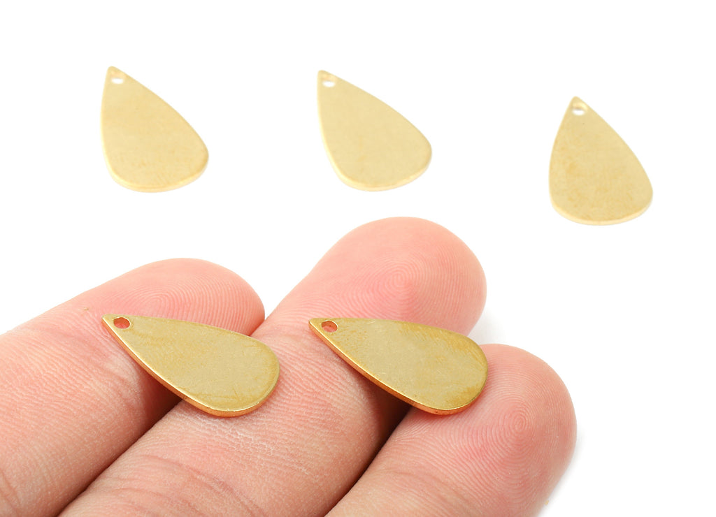 Personalized stamping blank - Personalized stamping blank - Brass Drop Charms - Raw Brass Drop Earrings and Pendant - 18x10.9x0.9mm - PP2804 - DOMEDBAZAAR