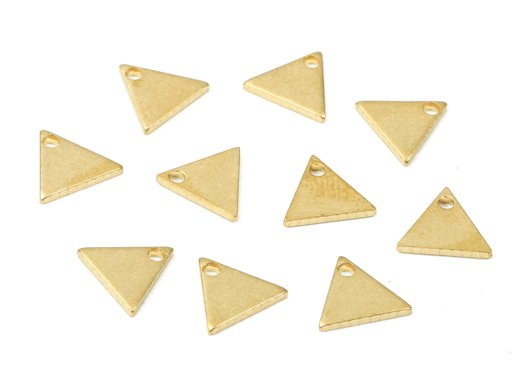 Brass Triangle Charms - Raw Brass Mini Triangle Earrings and Pendant - Brass Triangle Necklace - Jewelry Supplies - 8.45x7.43x1mm - PP2810 - DOMEDBAZAAR