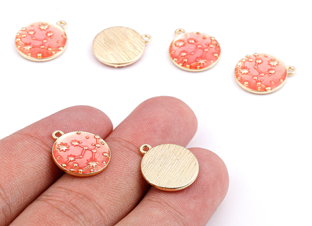 Alloy Planet Charms - Zinc Alloy Planet Earrings - Star Enamel Pendant - Necklace Pendant - 16.84x14.48x2.2mm - ZZ1414A - DOMEDBAZAAR