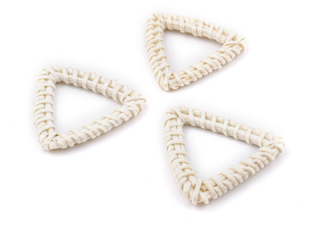 Handwoven Rattan Triangle Charms - Triangle Rattan Earrings andPendant - Woven Earrings - Jewelry Handmade - 36.45x36.45x4.2mm - RT1330 - DOMEDBAZAAR