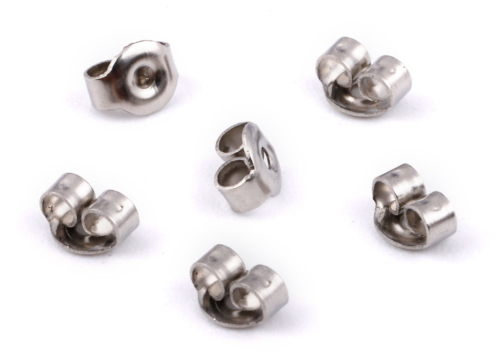 Stainless Steel Earring Stud Back - Stainless Steel Earring Post Nuts & Earring Wire Backs - Jewelry Supplies - 5.03 x4.04mm - SS1011 - DOMEDBAZAAR