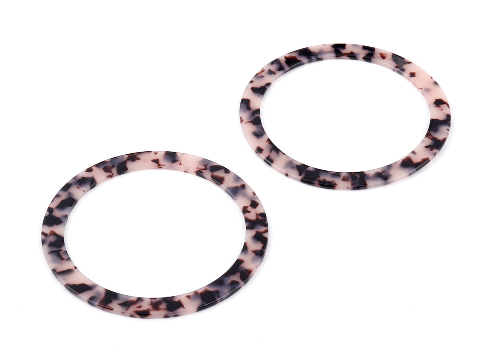 Acetate Circle Charms - Blonde Tortoise Shell Earrings - Hoop Earring and Pendant - Color Code: A06 - 96.65x96.65x2.5mm - AC1700-A06 - DOMEDBAZAAR