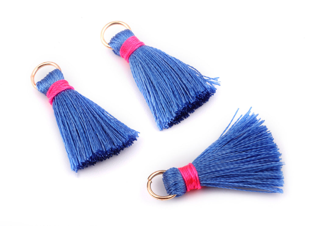 Silky Tassels with Loop Charms - Silky Tassels Earring and Pendant - Tassels with Iron Jump Ring - Boho Earrings - 24.06x5.92x3.4mm - TS1019 - DOMEDBAZAAR