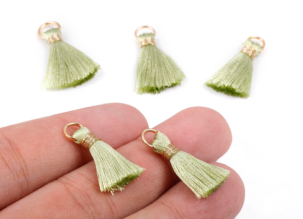 Silky Tassels with Loop Charms - Silky Tassels Earring and Pendant - Tassels with Iron Jump Ring - Boho Earrings - 24.06x5.92x3.4mm - TS1034 - DOMEDBAZAAR