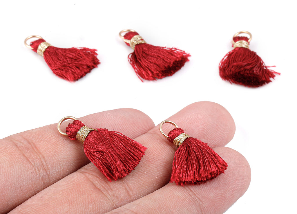 Silky Tassels with Loop Charms - Silky Tassels Earring and Pendant - Tassels with Iron Jump Ring - Boho Earrings - 24.06x5.92x3.4mm - TS1037 - DOMEDBAZAAR