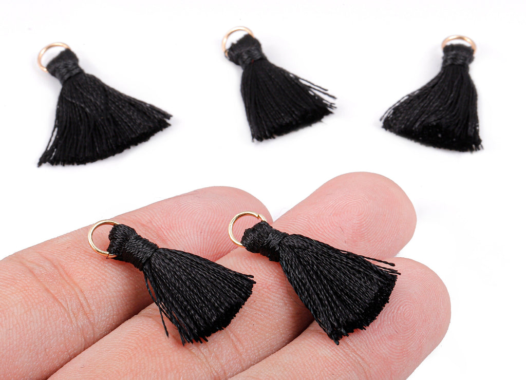 Silky Tassels with Loop Charms - Silky Tassels Earring and Pendant - Tassels with Iron Jump Ring - Boho Earrings - 24.06x5.92x3.4mm - TS1039 - DOMEDBAZAAR