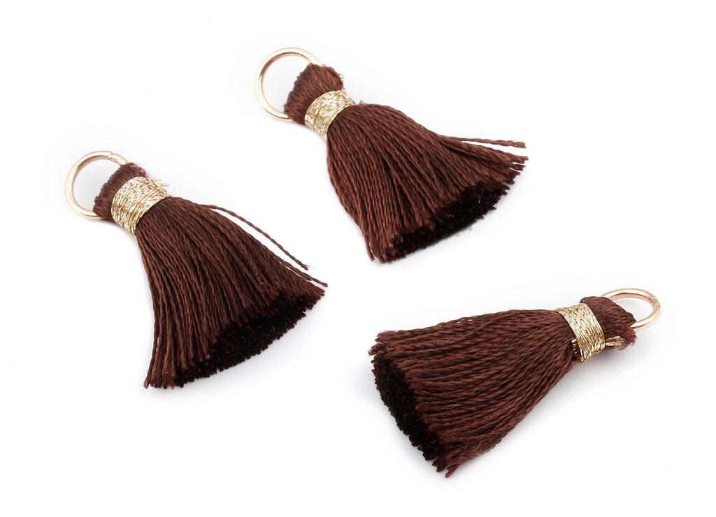 Silky Tassels with Loop Charms - Silky Tassels Earring and Pendant - Tassels with Iron Jump Ring - Boho Earrings - 24.06x5.92x3.4mm - TS1040 - DOMEDBAZAAR