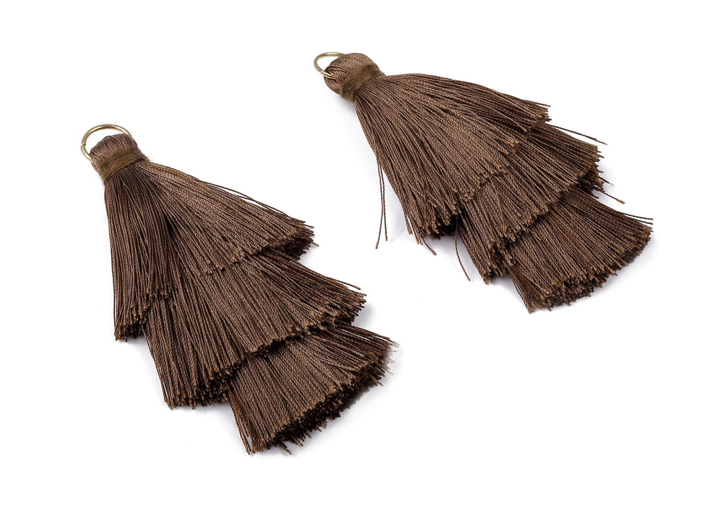3 Layers Tassel Charms - Tiered Tassel Earrings - Tassels with Iron Jump Ring - Tassels for Earrings and Key Chain - 72.27x13.7mm - TS1048 - DOMEDBAZAAR