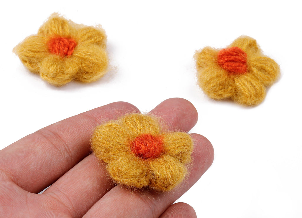 Crochet Flower Earrings - Knit Weaving Flower Earrings - Crochet Flower Pendant - Handmade Flower Earrings - 40.29x40.29x3.99mm - TS1081F - DOMEDBAZAAR