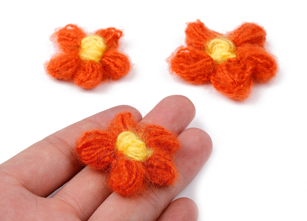 Crochet Flower Earrings - Knit Weaving Flower Earrings - Crochet Flower Pendant - Handmade Flower Earrings - 40.29x40.29x3.99mm - TS1081G - DOMEDBAZAAR