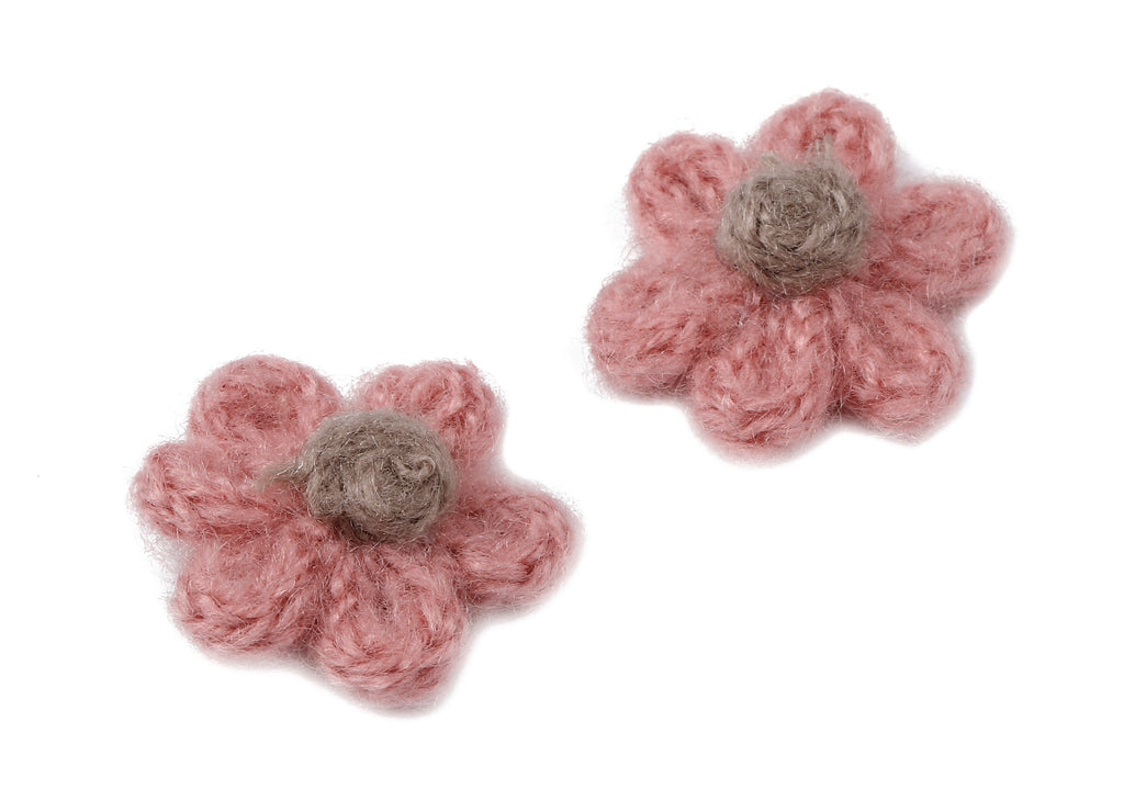Crochet Flower Earrings - Knit Weaving Flower Earrings - Crochet Flower Pendant - Handmade Flower Earrings - 32.33x32.33x9.91mm - TS1082M - DOMEDBAZAAR