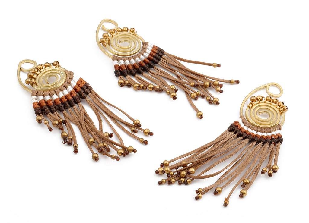 Tassel Earring Charms - Tassel Earring Pendant with Beads - Earring Accessories - Jewelry Supplies - 80.19x28.21x2.98mm- TS1107 - DOMEDBAZAAR