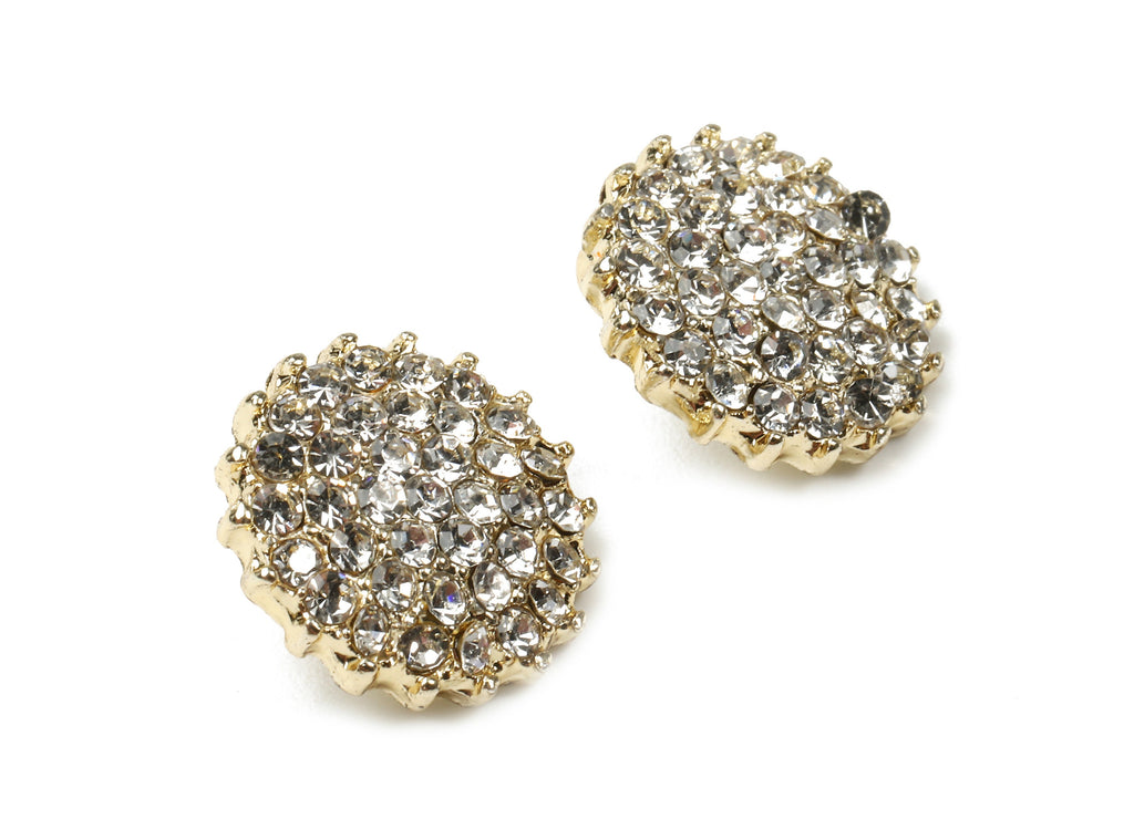 Alloy Round Charms - Zinc Alloy Round Earrings - Alloy Glass Beads Pendant - Gold Tone Plated - 12.03x12.03x2.5mm - ZZ1561 - DOMEDBAZAAR
