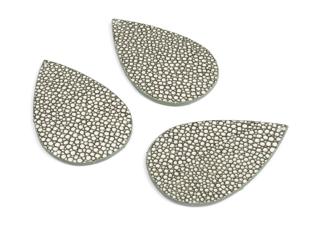 Faux Leather Drop Charms - Faux Leather Drop Earring and Pendant - Faux Leather Necklace Pendant - 70.8x45.25x2.41mm - FL1001A - DOMEDBAZAAR