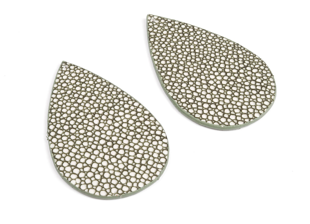 Faux Leather Drop Charms - Faux Leather Drop Earring and Pendant - Faux Leather Necklace Pendant - 70.8x45.25x2.41mm - FL1001A - DOMEDBAZAAR