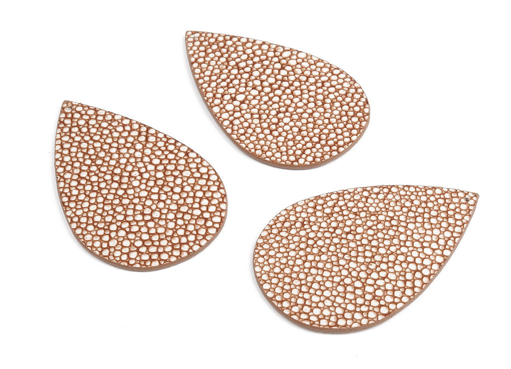 Faux Leather Drop Charms - Faux Leather Drop Earring and Pendant - Faux Leather Necklace Pendant - 70.8x45.25x2.41mm - FL1001B - DOMEDBAZAAR