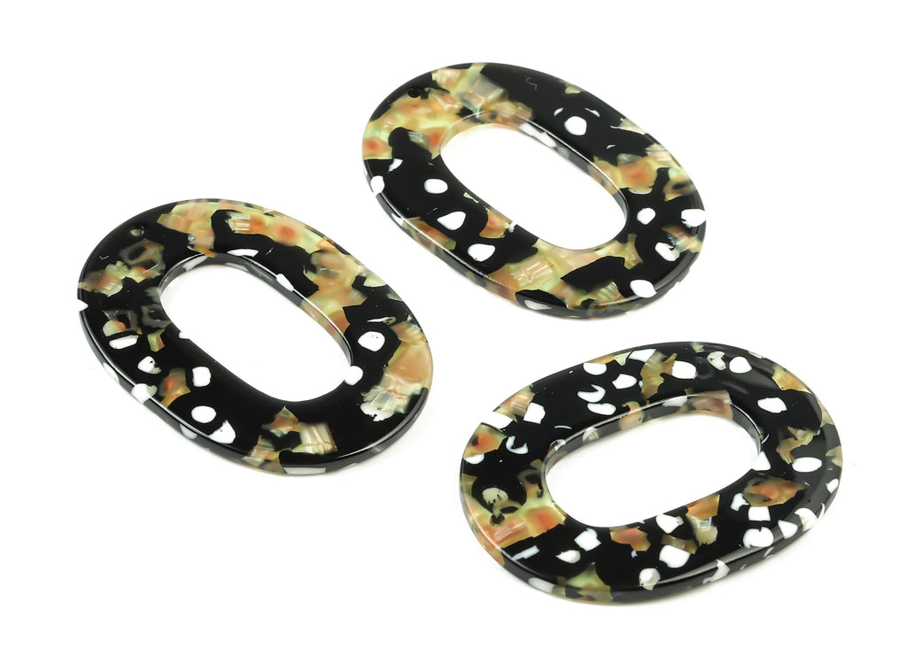 Acetate Oval Charms - Oval Earrings and Pendant - Earring Findings - Jewelry Supplies - Color Code: A193 - 46.78x34.26x2.54mm - AC1065-A193 - DOMEDBAZAAR