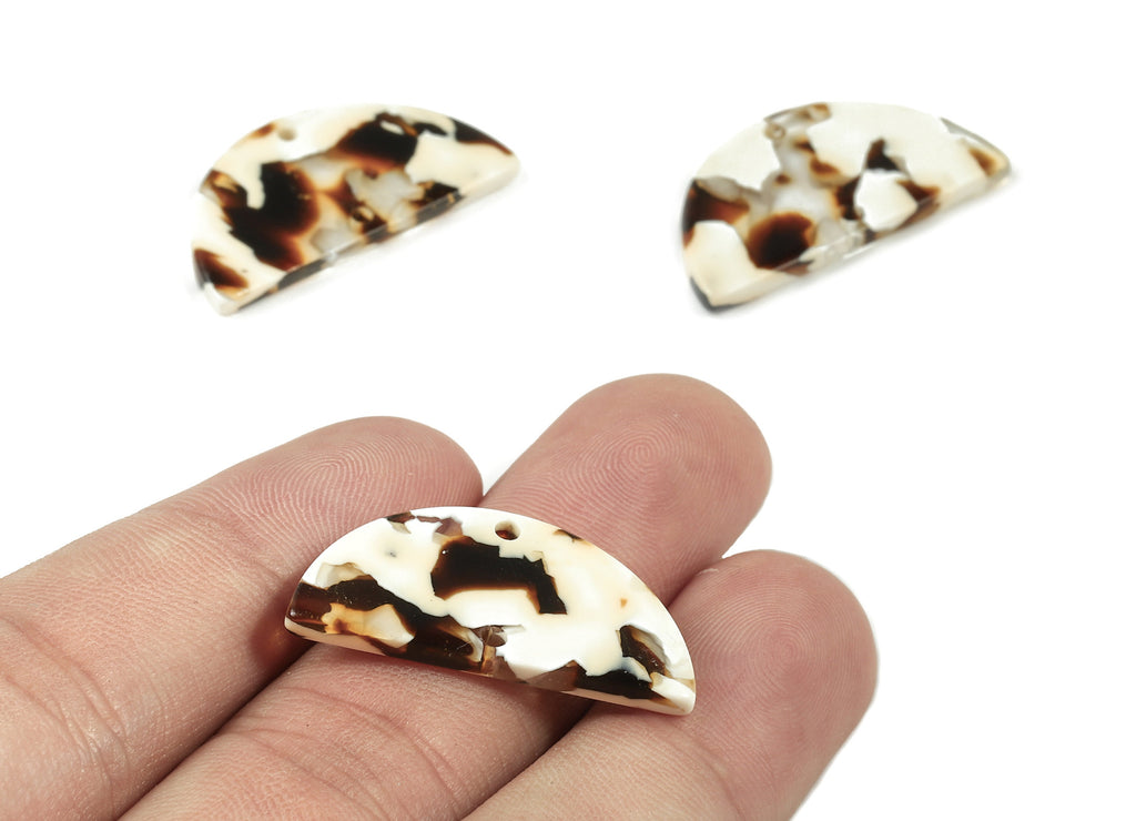 Acetate Semicircle Connectors - Half Moon Earrings - Acetate Pendant - 2 Holes - Color Code:A257 - 29.54x14.96x2.64mm - AC1061-A257 - DOMEDBAZAAR