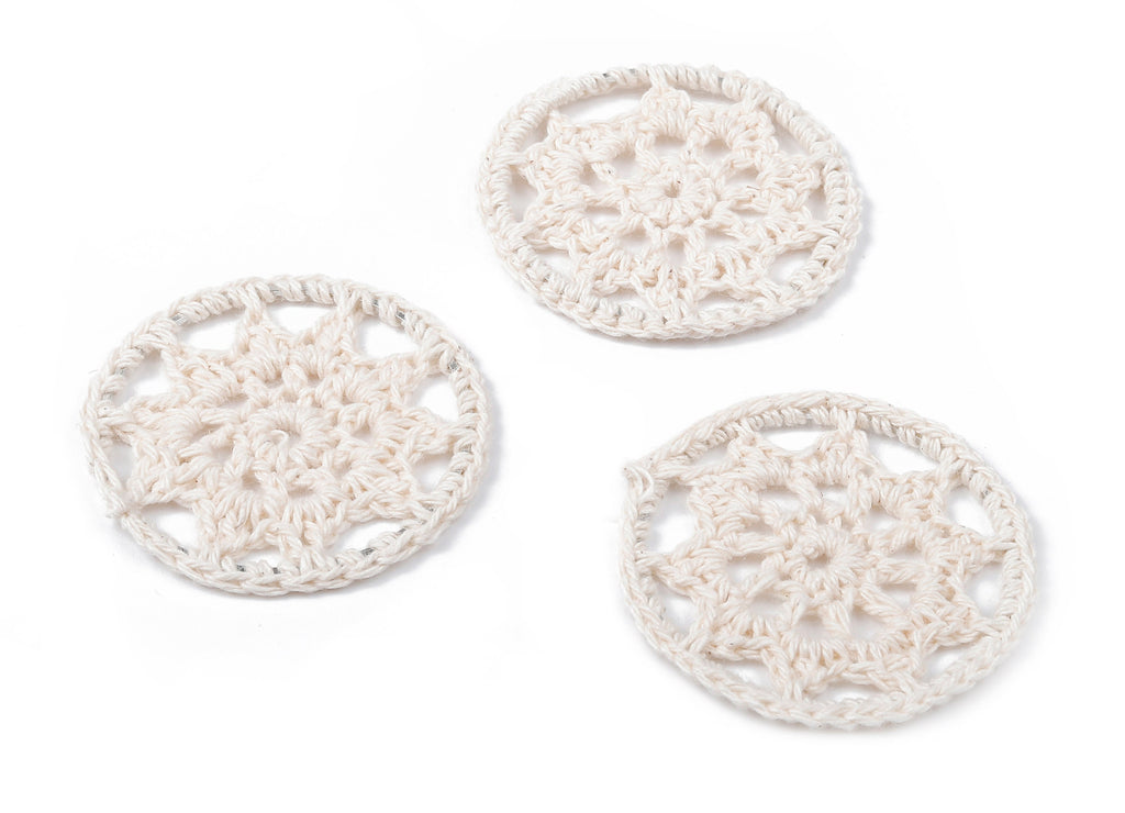 Crochet Round Earrings - Crochet Earrings and Pendant  - Knit weaving Earrings - Handmade Round Earrings - 43.28x43.28x1.99mm - TS1077 - DOMEDBAZAAR