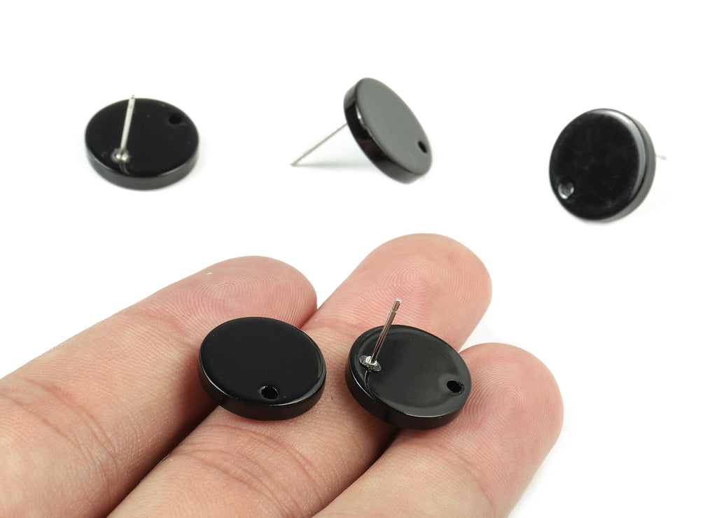 Acetate Round Earring Stud - Acetate Round Earring Post - Earring Stud Findings - Color Code: A66 - 14.84x14.84x2.49mm - AC1385-A66 - DOMEDBAZAAR