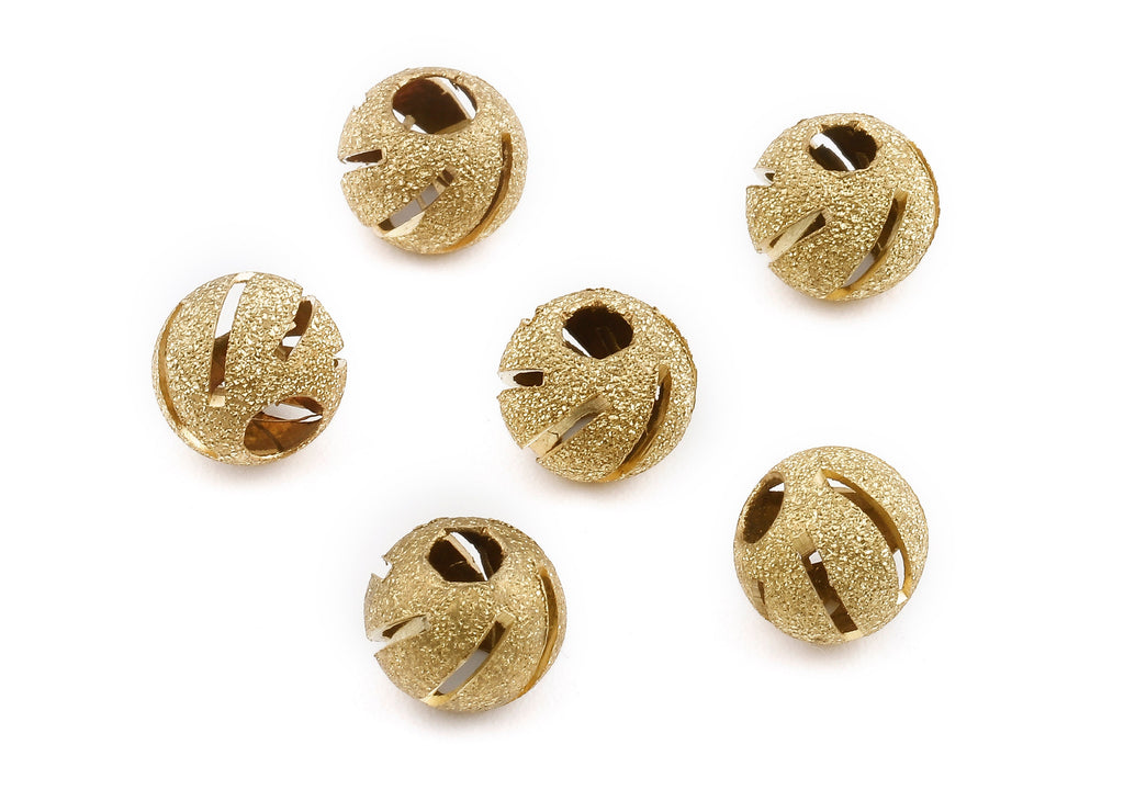 Brass Spacer Ball Beads - Raw Brass Spacer Ball Beads - Necklace Beads - Earring Findings - Jewelry Supplies - 7.98x6.99mm - PP2342 - DOMEDBAZAAR