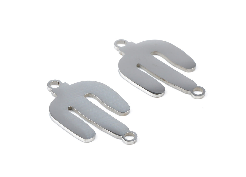 Stainless Steel Cactus Connector - Cactus Earrings Charms and Pendant - Bracelet Pendant - 23.25x14.25x0.96mm - SS1127 - DOMEDBAZAAR