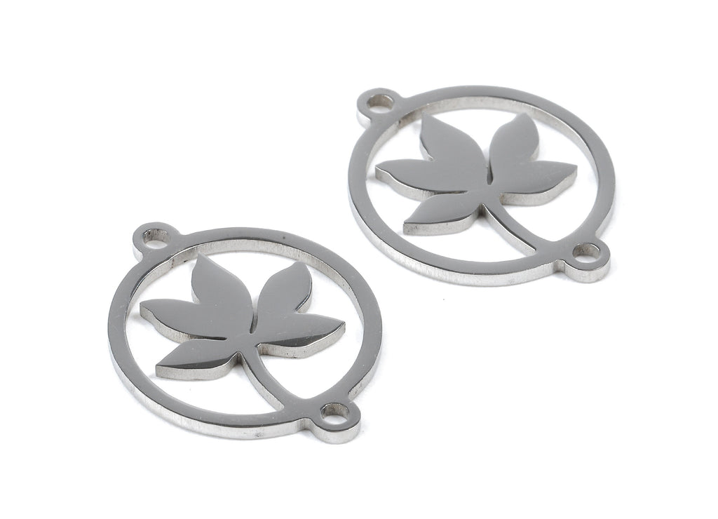 Stainless Steel Flower Connector - Flower Earrings Charms and Pendant - Bracelet Pendant - 18.87x14.9x0.93mm - SS1108 - DOMEDBAZAAR