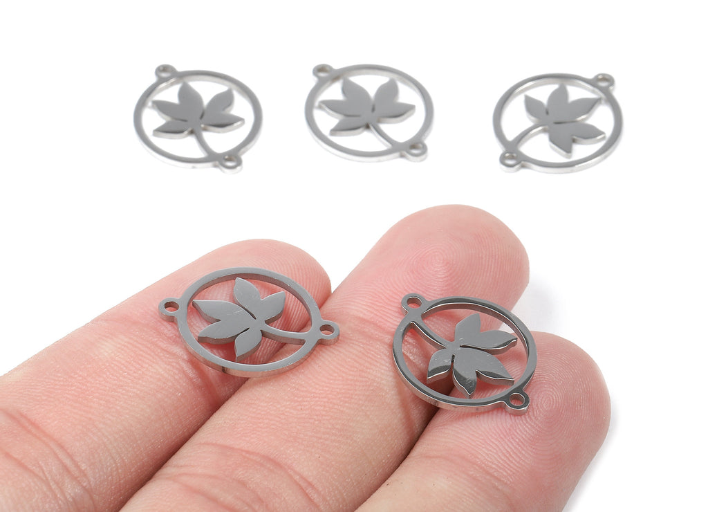 Stainless Steel Flower Connector - Flower Earrings Charms and Pendant - Bracelet Pendant - 18.87x14.9x0.93mm - SS1108 - DOMEDBAZAAR