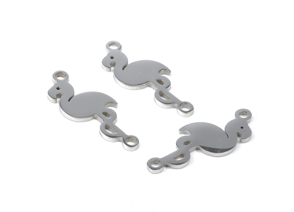 Stainless Steel Flamingo Connector - Flamingo Earrings Charms and Pendant - Bracelet Pendant - 20.67x8.5x0.95mm - SS1132 - DOMEDBAZAAR