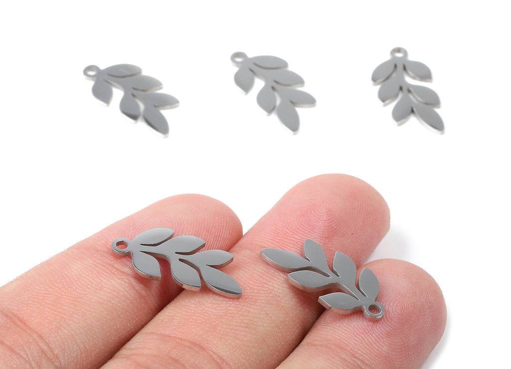 Stainless Steel Branch Charms - Branch Earrings and Pendant - Bracelet Pendant - Jewelry Supplies - 20.24x10.03x0.95mm - SS1050 - DOMEDBAZAAR